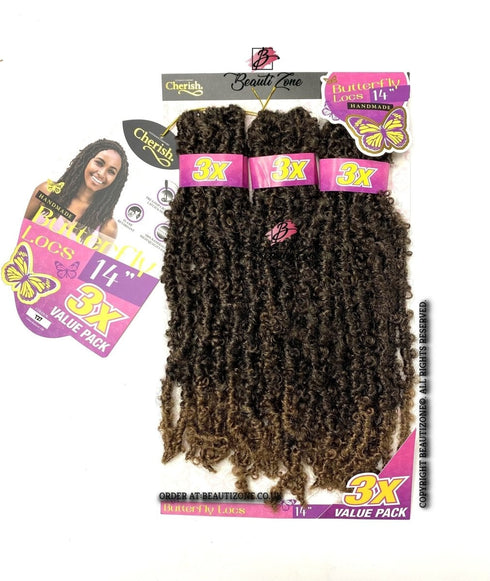 Cherish Bulk I Butterfly Locs l Crochet Hair 3 x Value Pack - 14" Inches